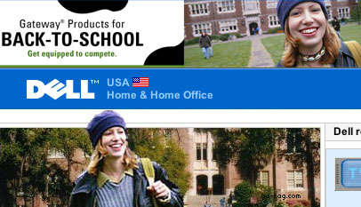 Same girl appering on Getaway and Dell back-to-school ad